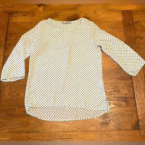 corpcore classicore Sweet Rain white and black polka dot blouse size small
